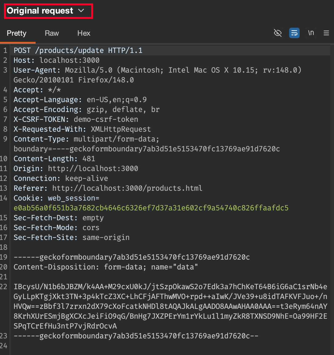 Tampilan terdekripsi