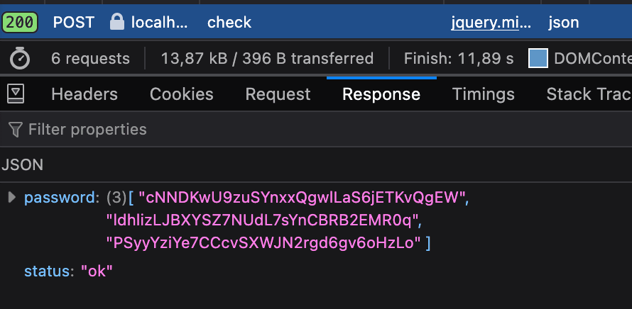 Verifikasi Network tab
