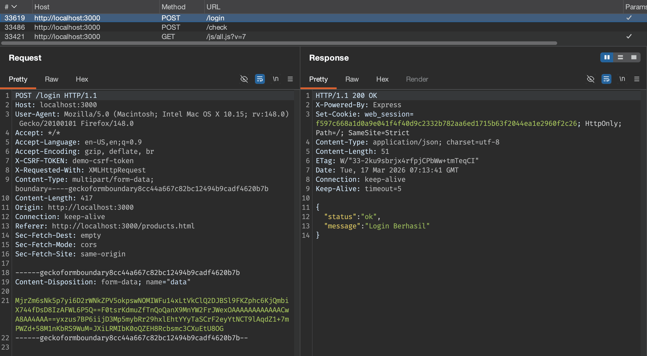 <em>Request</em> login terenkripsi